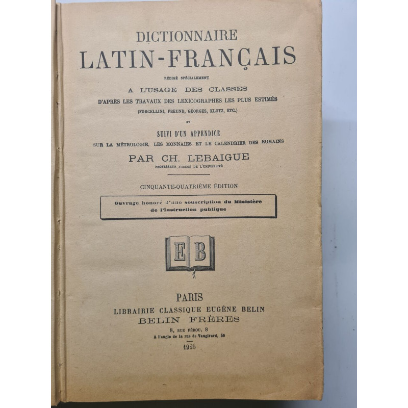 Dictionnaire latin-français