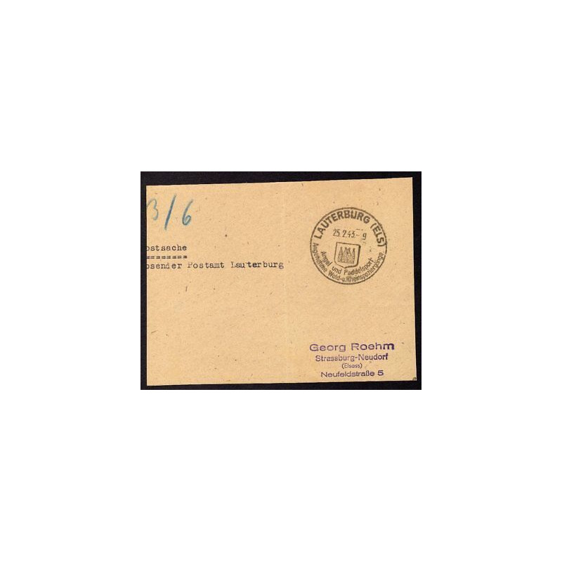 Postsache Absender Postamt LAUTERBURG du 250243