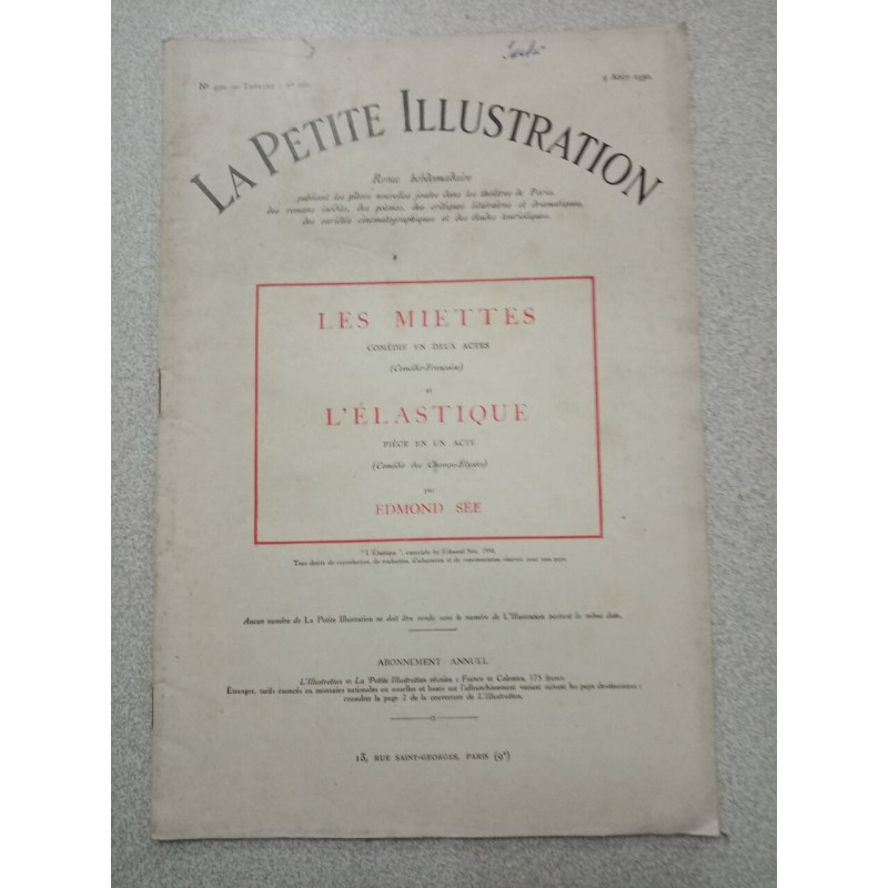 La Petite Illustration N.490 - Aout 1930