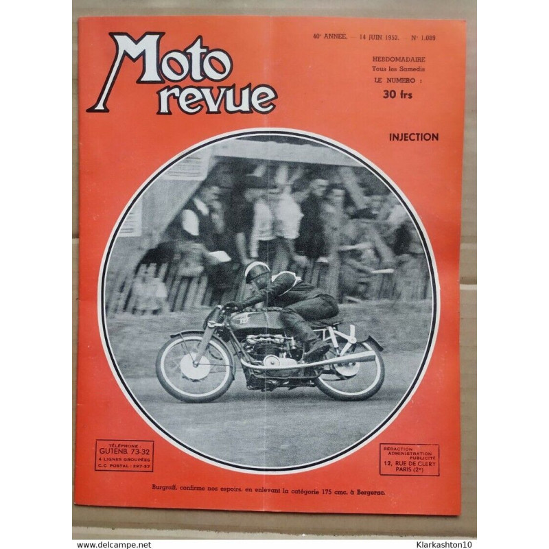 Moto Revue n 1089 injection 14 Juin 1952