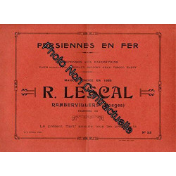 Tarif n°33 Persiennes en Fer R. LESCAL à Rambervillers (Vosges)