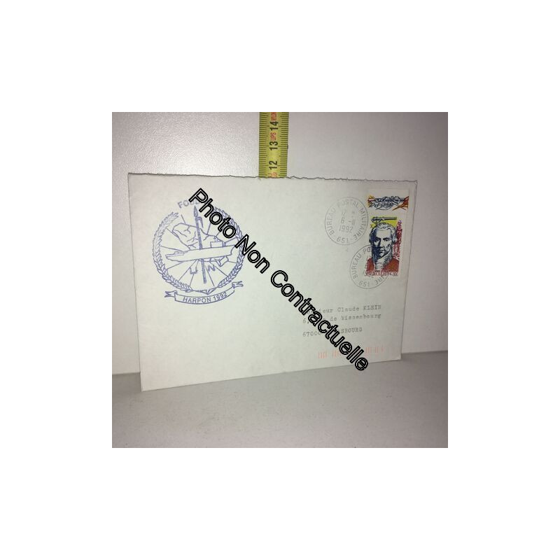 Tcd Bureau Postal Militaire 651 (Bpm 651) Et Tampon Foudre Harpon 1992