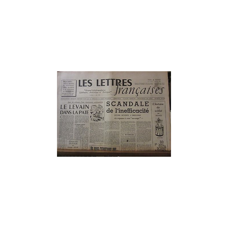 Les Lettres Françaises n108 17 mai 1946 paulhan peynet queneau benda