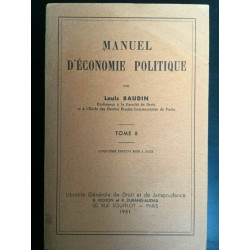 Manuel d'économie politique Librairie Générale de droit