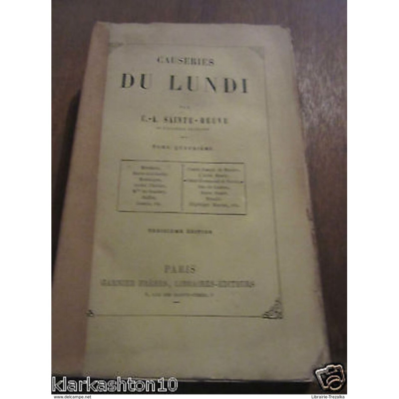 causeries du lundi tome quatrième