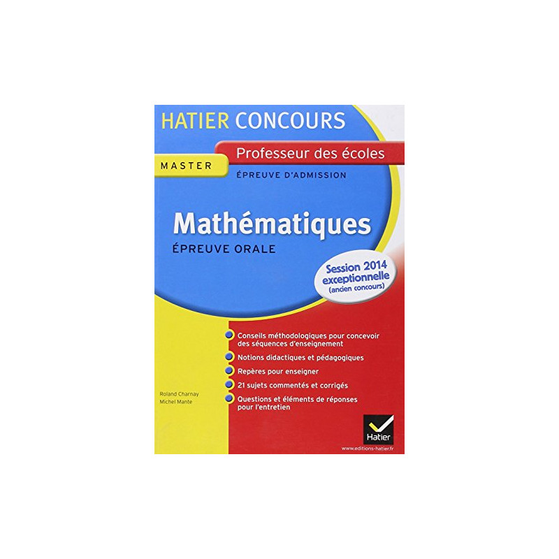 Concours Professeur des écoles (CRPE) - Mathématiques Epreuve...