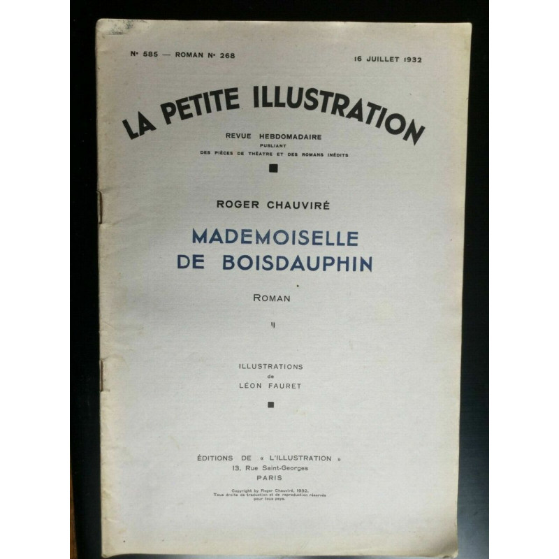 La petite illustration N 585 Roman N 268 16 Juillet 1932