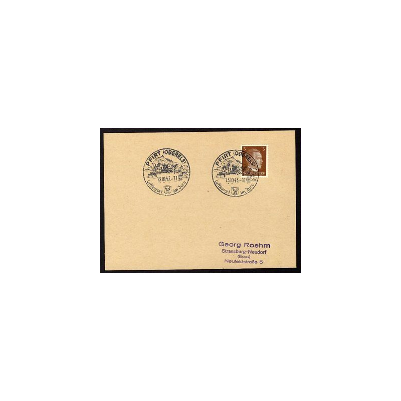 Allemagne n 706 Yv. cachet WW2 PFIRT Oberels Timbre Allemand...