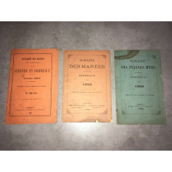 HORAIRE DES PLEINES MERS MAREES AU PORT DE BORDEAUX 1888 1893 1897