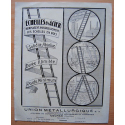 Pub ECHELLES en ACIER Union Métallurgique Colmar 68