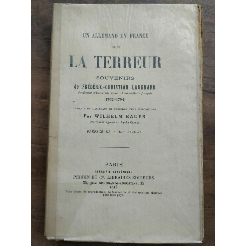 frédéric christian laukhard Un Allemand en France sous la terreur...