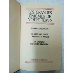 Les grandes enigmes de notre temps