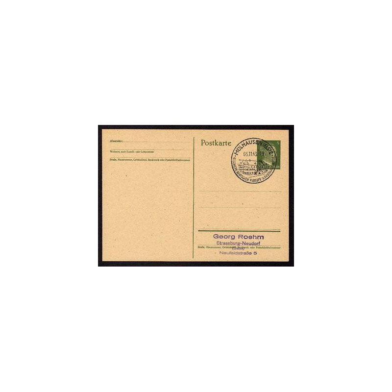 Ganzsache MÜLHAUSEN Cachet Spécial 031143 WW2