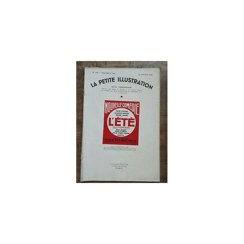 La Petite illustration Nº 706 Thêatre n361 12 Janvier 1935