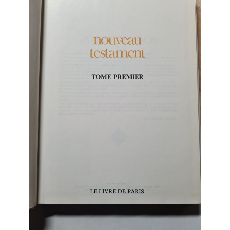 Nouveau testament tome premier