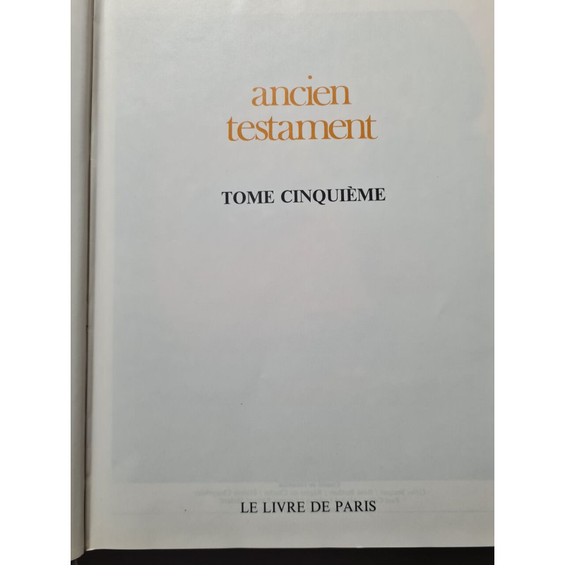 Ancien testament tome cinquieme