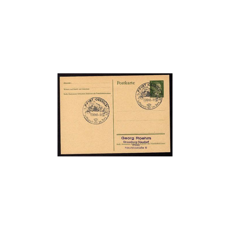 Ganzsache PFIRT Oberels Cachet Spécial 131043 WW2