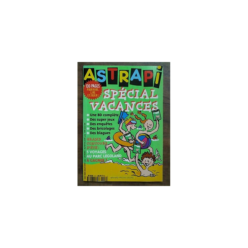 Astrapi hors série Spécial Vacances Presse jeune Juillet Août 1995