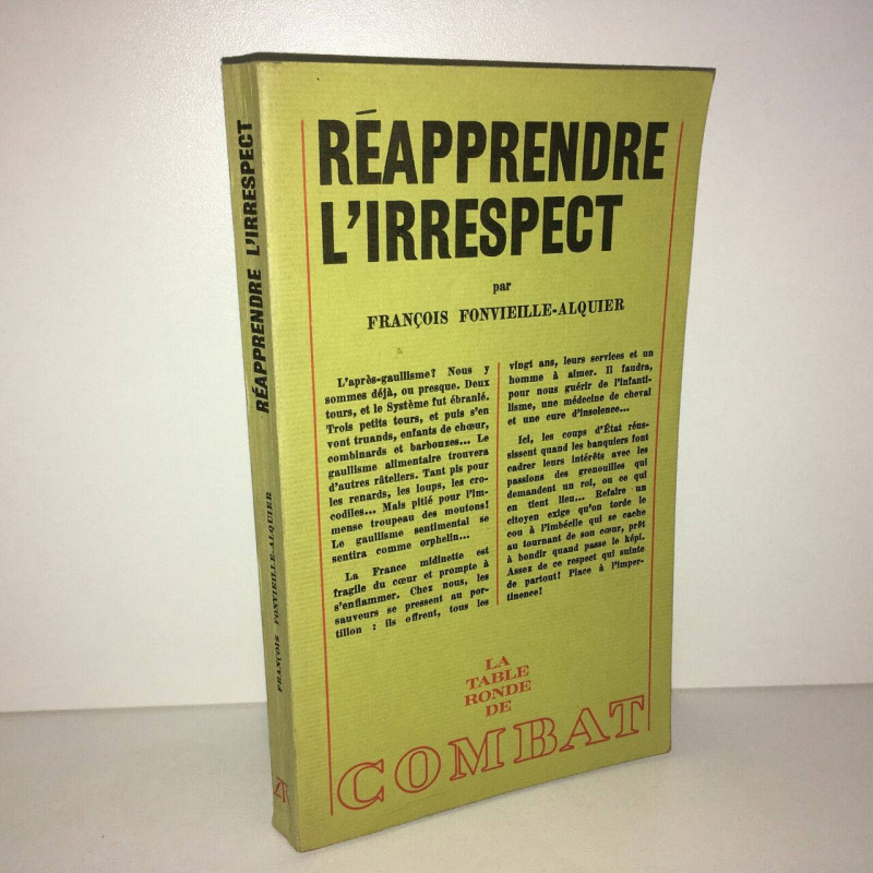 fonvieille alquier REAPPRENDRE L'IRRESPECT de Combat