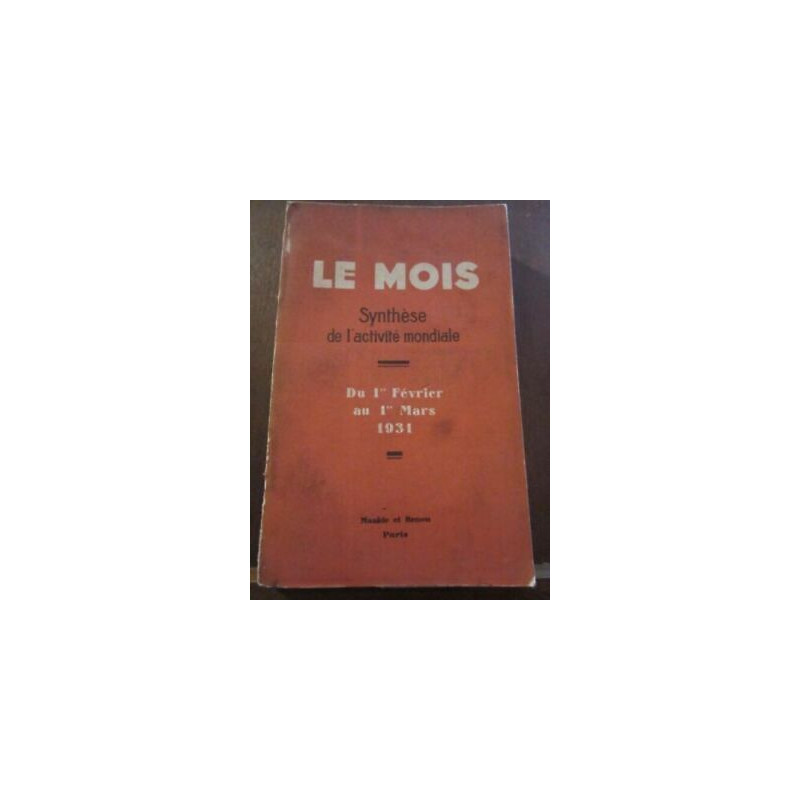 Le mois Synthèse de l'Activité mondiale du 1er Février au 1er Ma