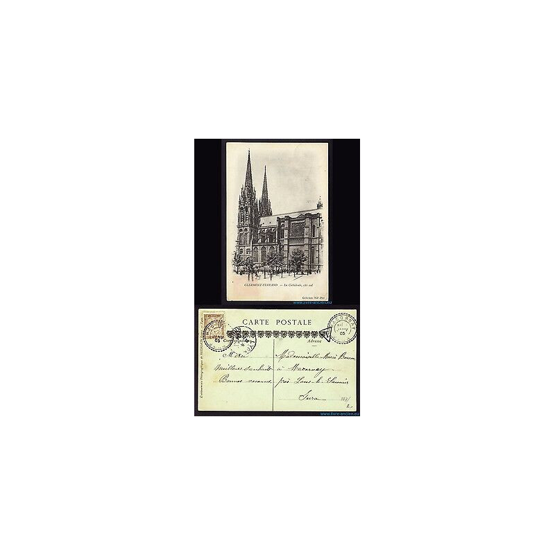 CPA Cathédrale Clermont Ferrand avec CàD à cercle pointillé...