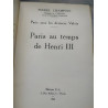 Pierre Champion Paris au Temps de Henri III