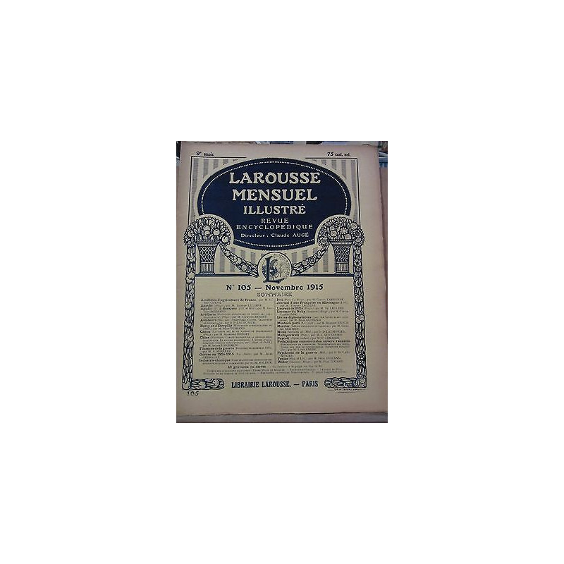 Larousse Mensuel illustré revue encyclopédique n105 Novembre 1915