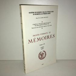 Académie de Besancon PROCES VERBAUX ET MEMOIRES année 2000 vol 194...