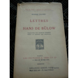 Lettres à Hans de bülow Les Editions g Crès et cie