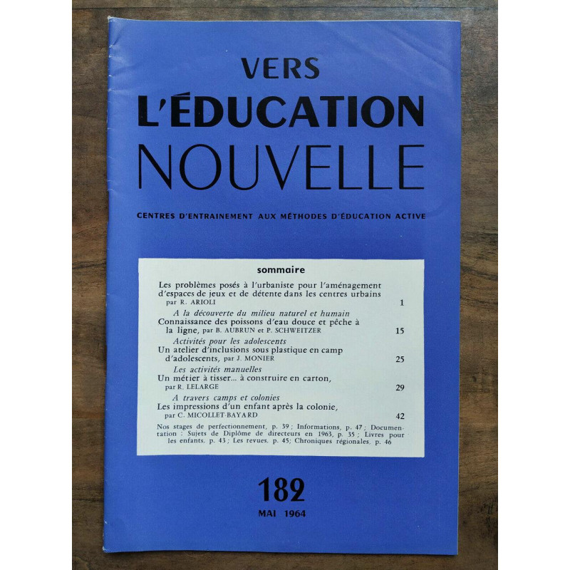 Vers l'éducation nouvelle n182 Mai 1964