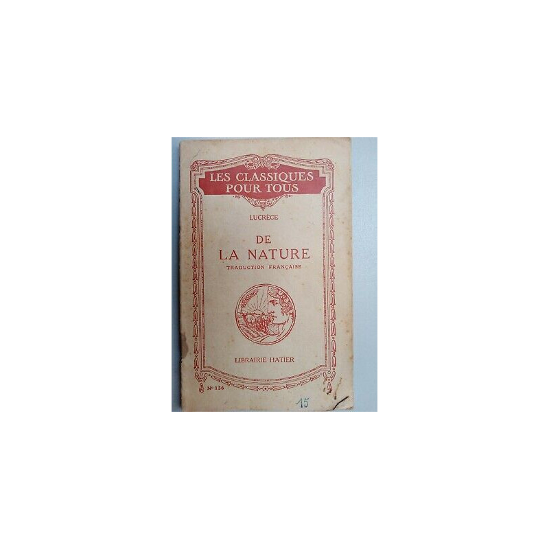 Lucrèce - De La Nature Nº 136 Les Classiques Pour Tous