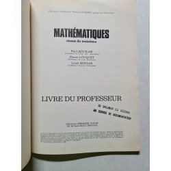 Livre du professeur - mathématique 1960