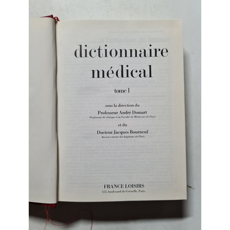 Dictionnaire médical larouse thematique tome 1