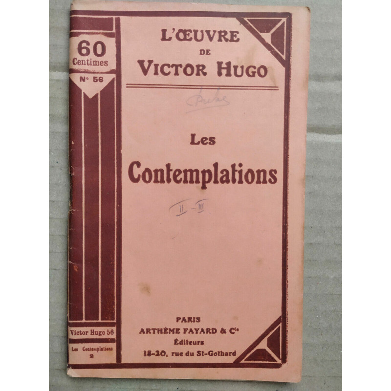 L'oeuvre de 56 - Les contemplations 2 Arthème Fayard