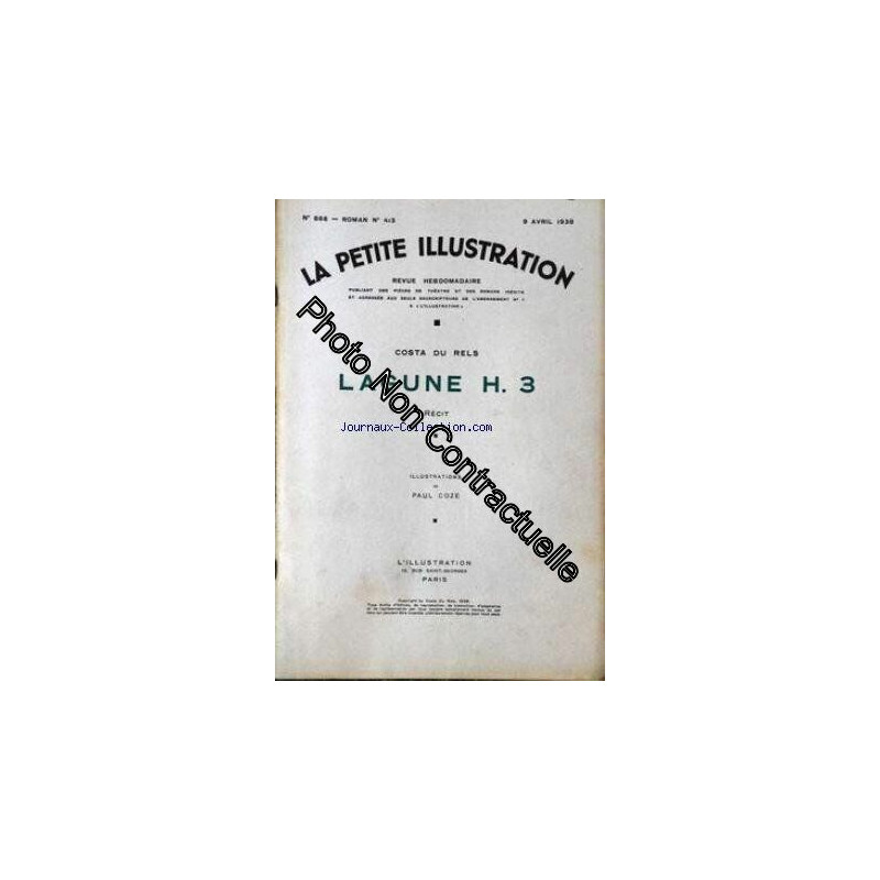 PETITE ILLUSTRATION ROMAN (LA) [No 866] du 09/04/1938 - LAGUNE H.3...