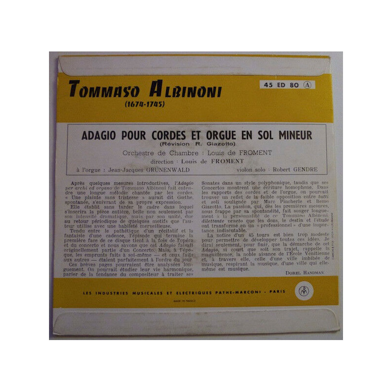 Adagio Pour Cordes Et Orgue