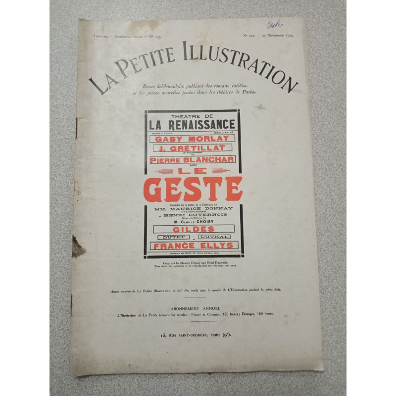 La Petite Illustration N.220 - Novembre 1924