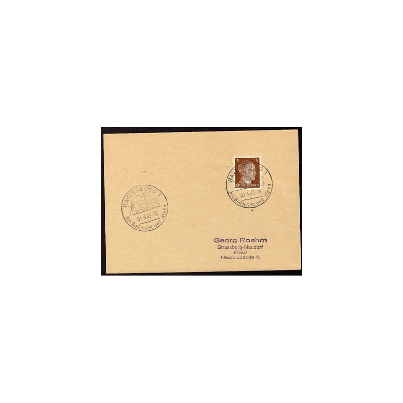 Allemagne n 706 Yv. cachet WW2 RAVENSBURG 1 Timbre Allemand Hitler...