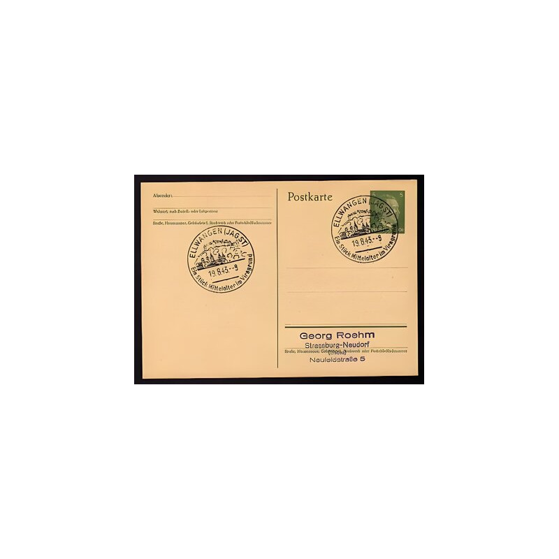 Ganzsache ELLWANGEN Cachet Spécial 43 WW2