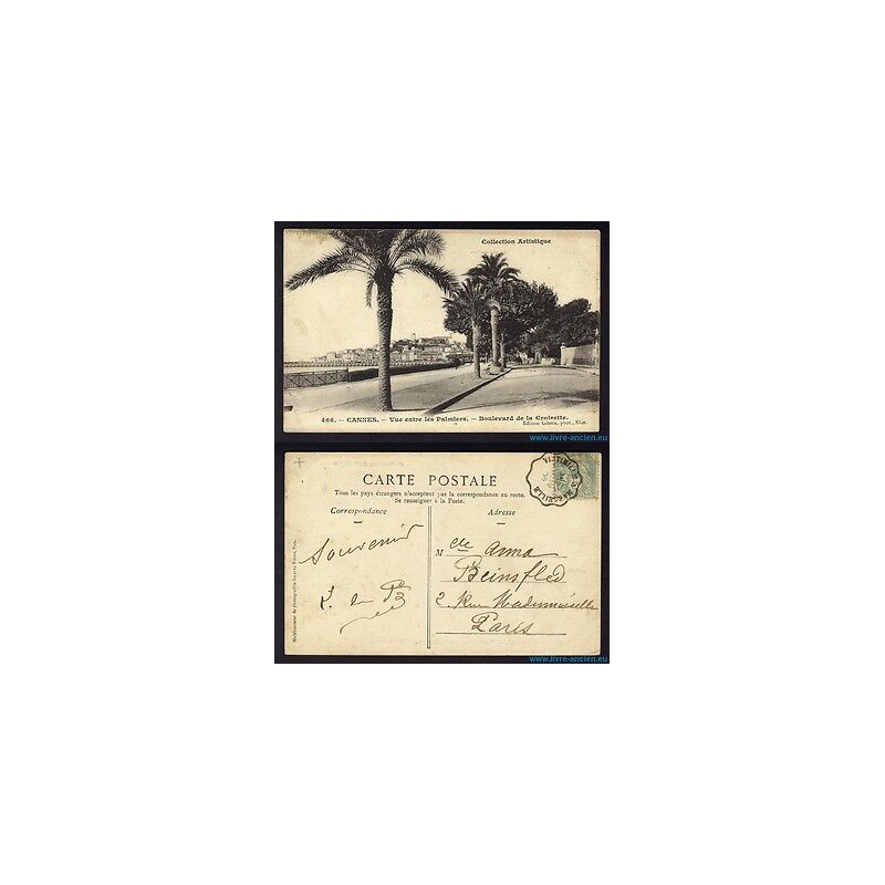 CPA 06 CANNES avec CàD ambulant VINTIMILLE a MARSEILLE de 1905...