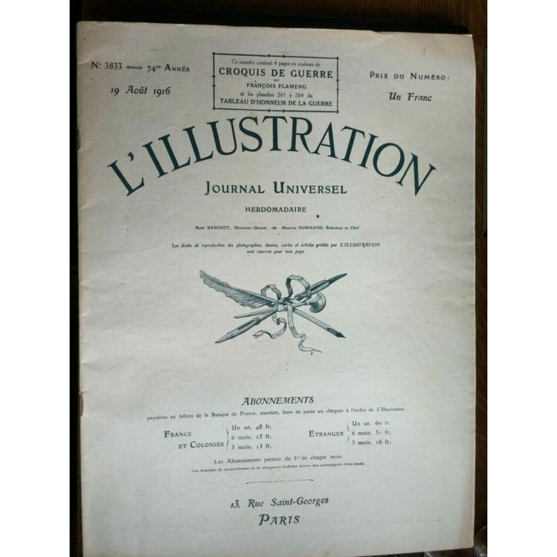journal Universel N 3833 74 année 19 Aout 1916