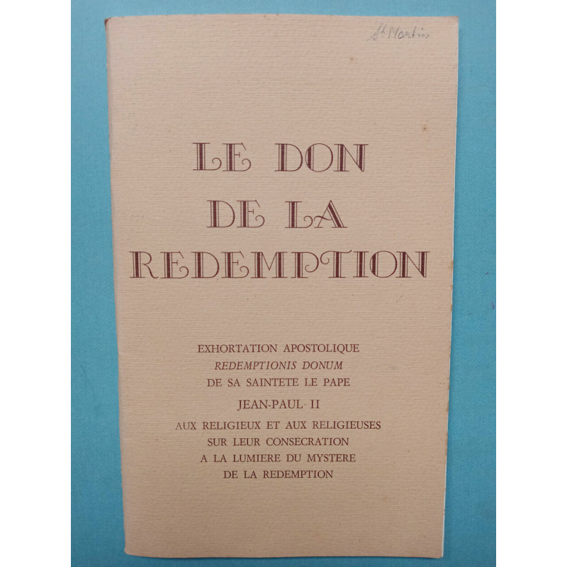Le Don de la redemption Jean Paul ii