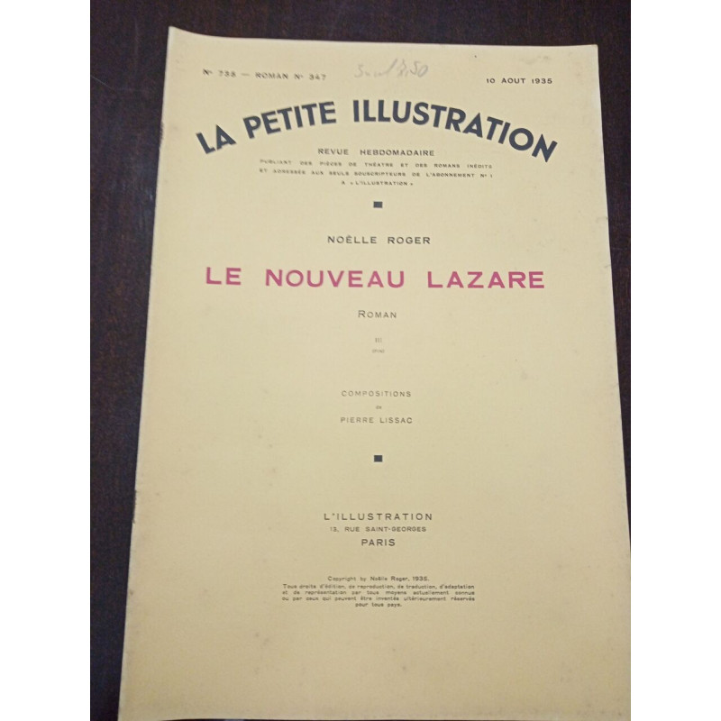 La petite Illustration N° 735. Le nouveau Lazare III