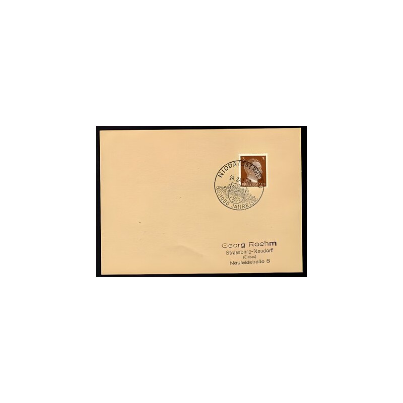 Allemagne n 706 Yv. cachet WW2 NIDDA 1000 Jahre sur Timbre...
