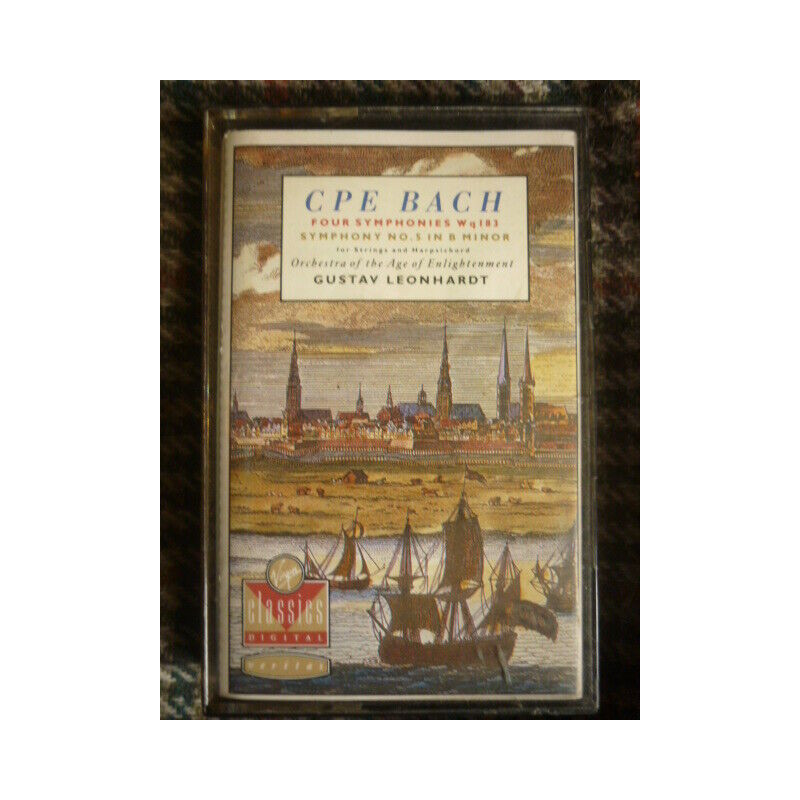 bach Four Symphonies Wq183-Gustav leonhardt Cassette Audio-Virgin...