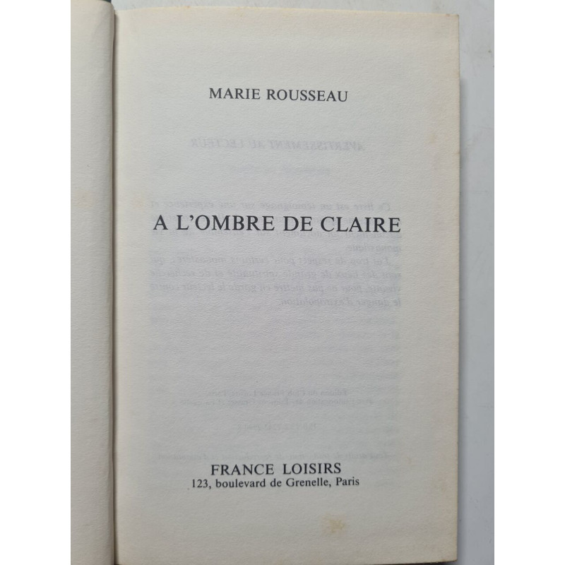A l'ombre de claire