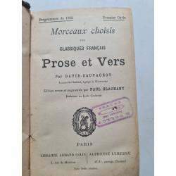 Classiques français Prose et Vers