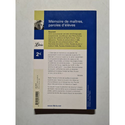 Mémoires de maîtres paroles d'élèves
