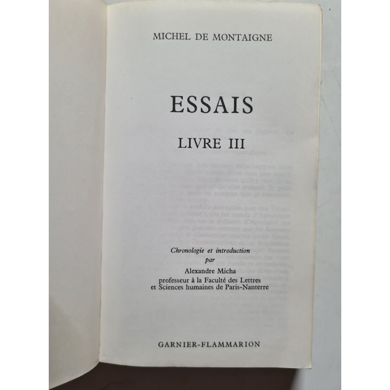 Essais livre III