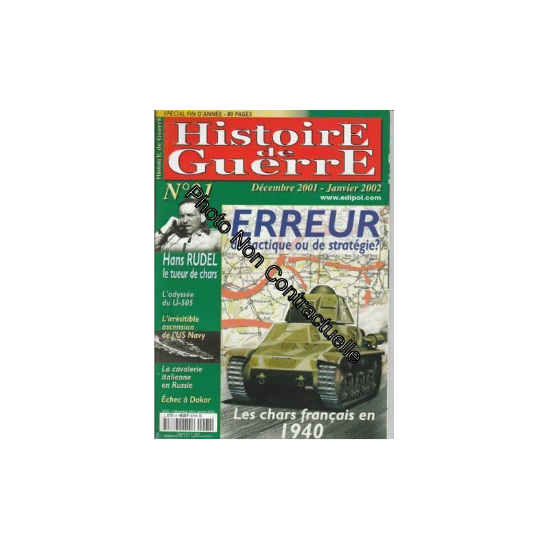 Histoire de Guerre n° 21 Décembre 2001 Janvier 2002 - ERREUR de...